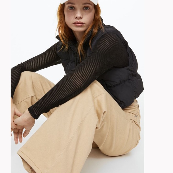 New H&M | Highrise Black Wide Leg Pants - Picture 9 of 9